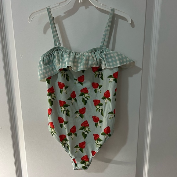 Strawberry Print Ruffle Swimsuit - Picture 1 of 3